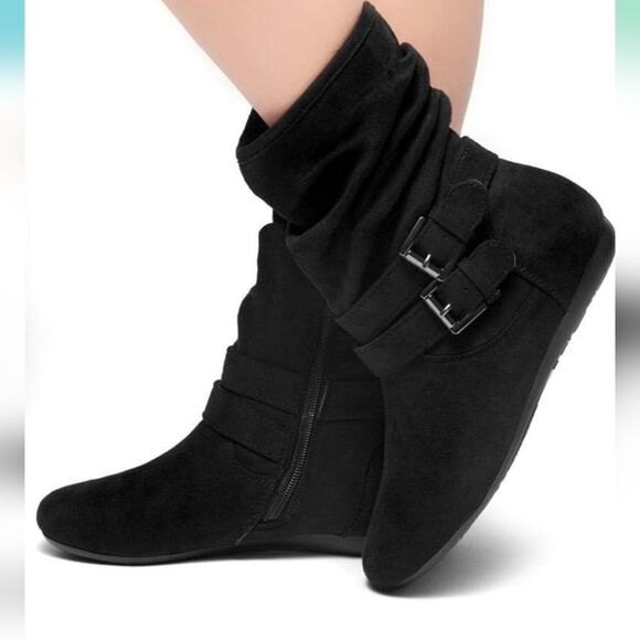 BRAND NEW HERSTYLE LINDELL FLAT HEEL CALF SIDE ZIPPER SLOUCH ANKLE BOOTIES - Picture 4 of 16